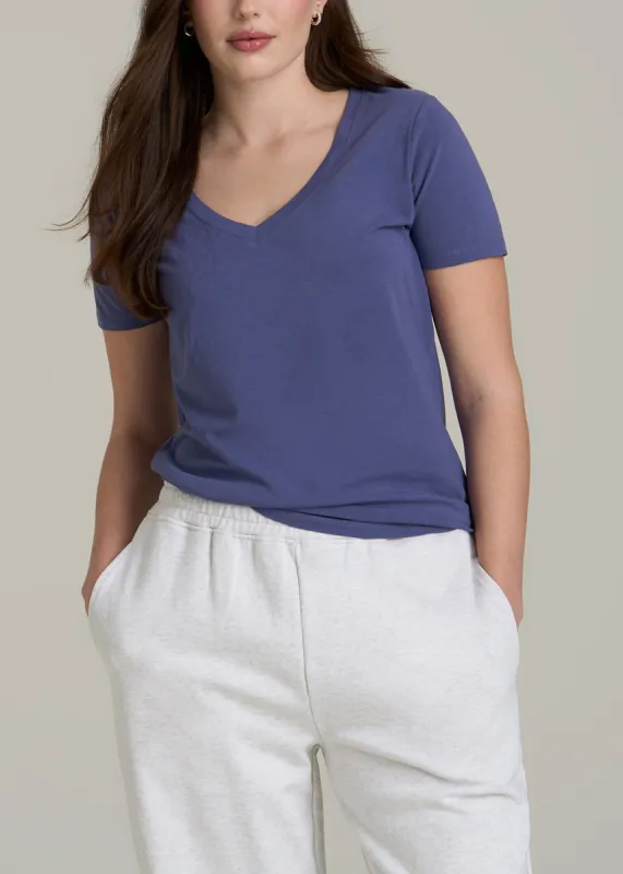 Women's Tall Scoop V-Neck Tee in Future Dusk sold by American Tall