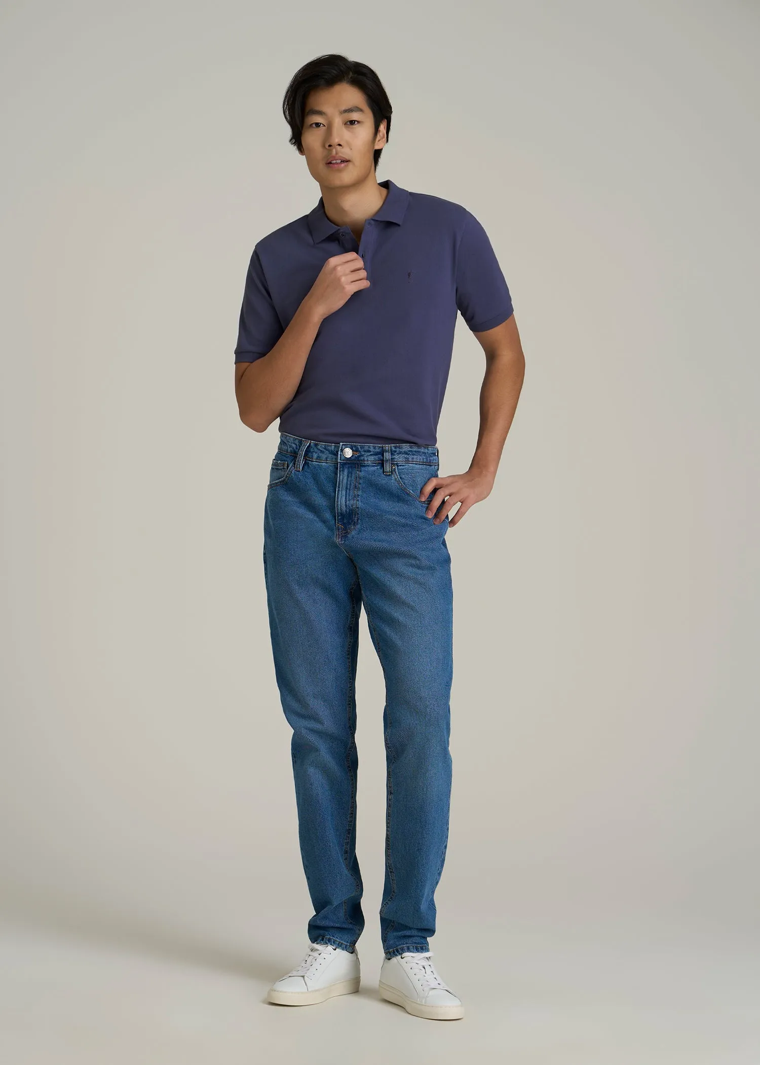 Classic Polo with Embroidered Logo for Tall Men in Future Dusk sold by American Tall product image thumbnail 4