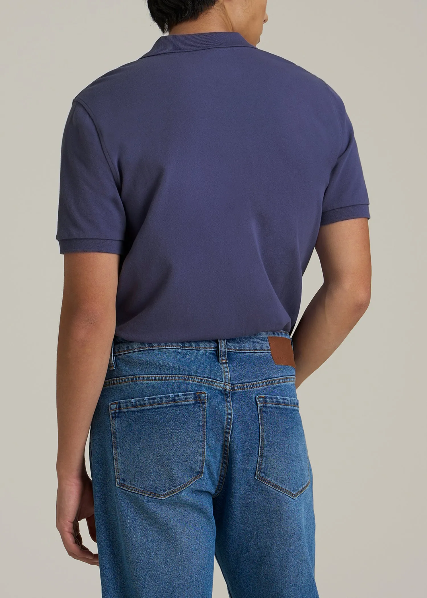 Classic Polo with Embroidered Logo for Tall Men in Future Dusk sold by American Tall product image thumbnail 5