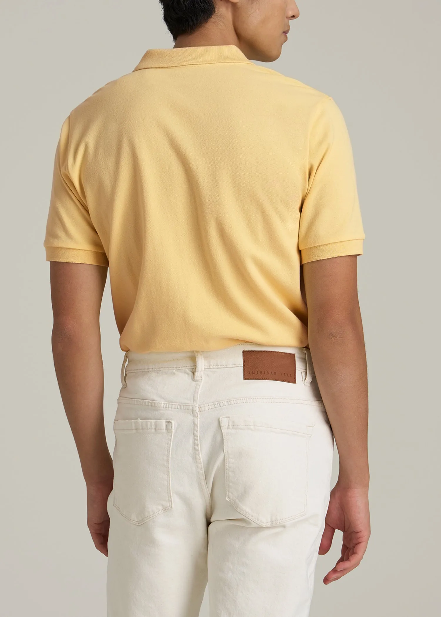 Classic Polo with Embroidered Logo for Tall Men in Lemon Drop sold by American Tall product image thumbnail 5