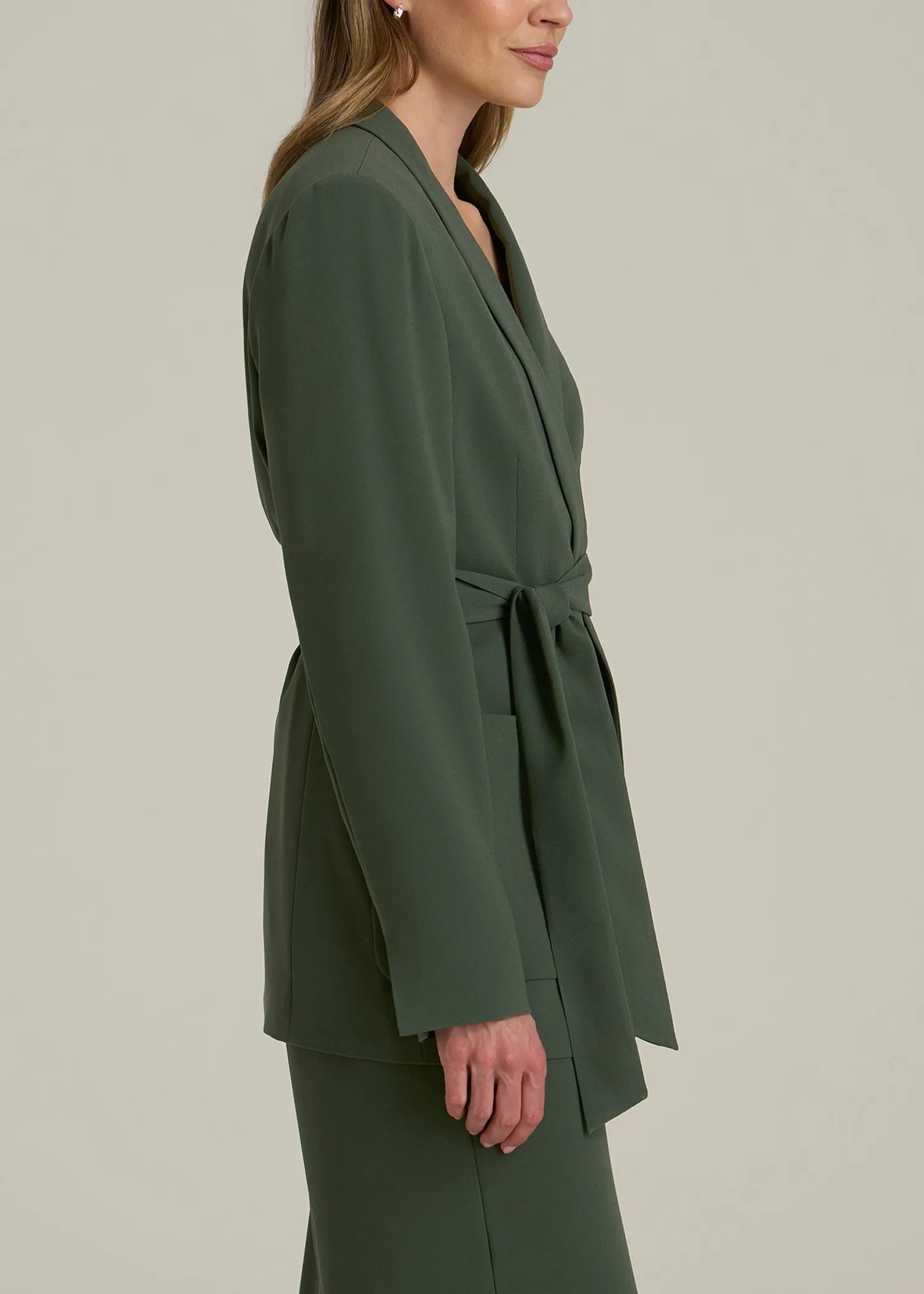 Crepe Wrap Blazer for Tall Women in Climbing Ivy sold by American Tall product image thumbnail 3
