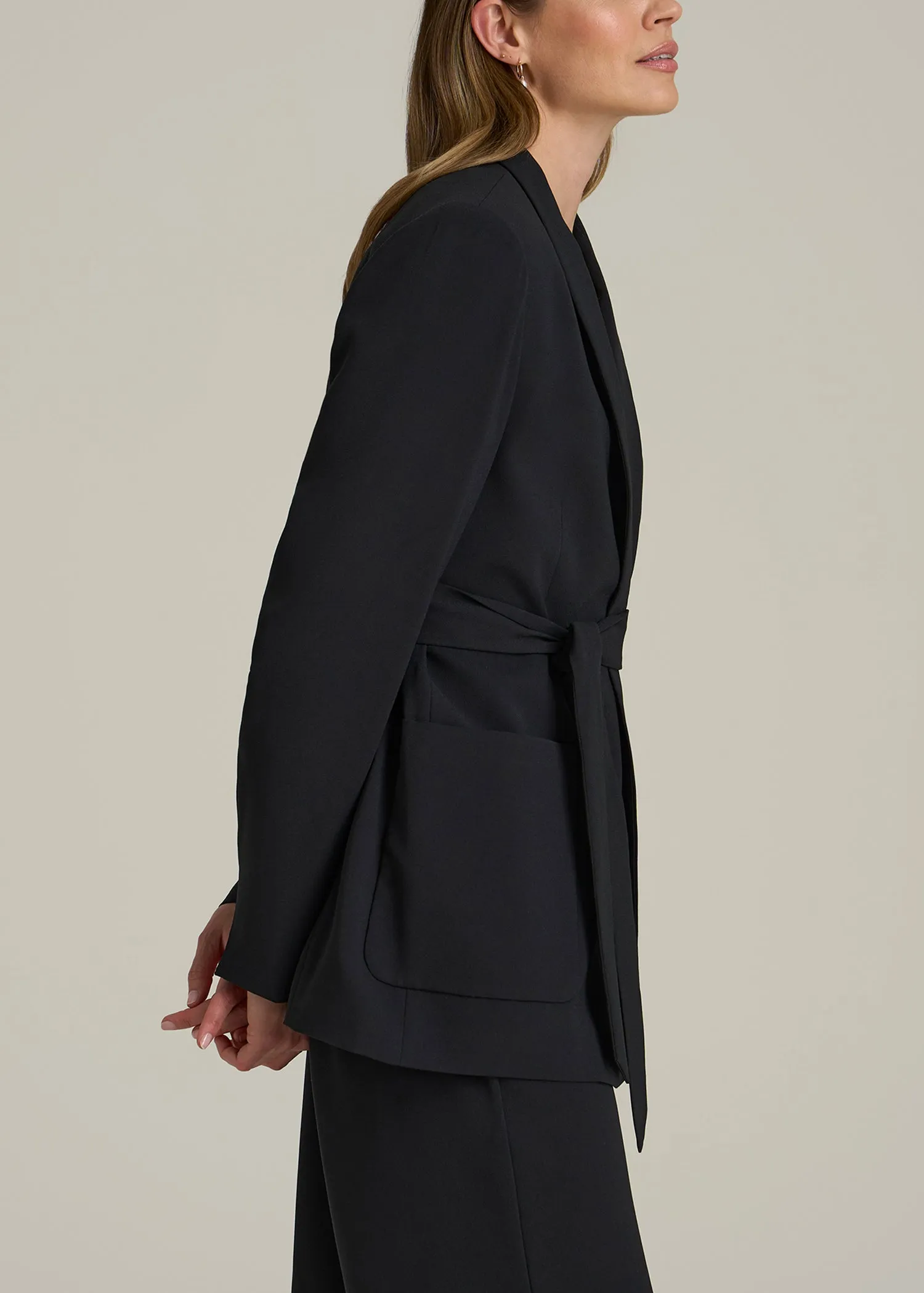 Crepe Wrap Blazer for Tall Women in Black sold by American Tall product image thumbnail 3