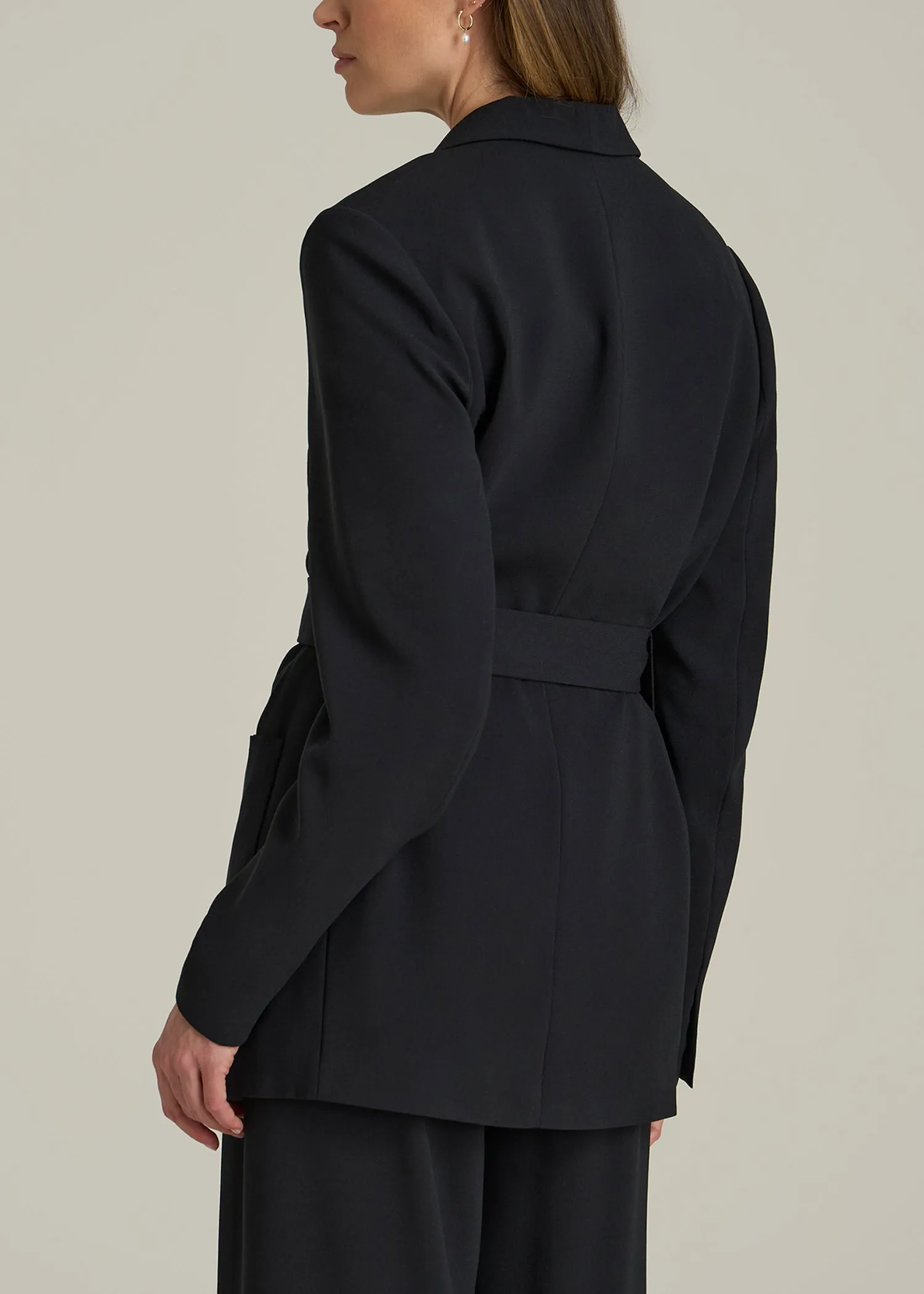Crepe Wrap Blazer for Tall Women in Black sold by American Tall product image thumbnail 5