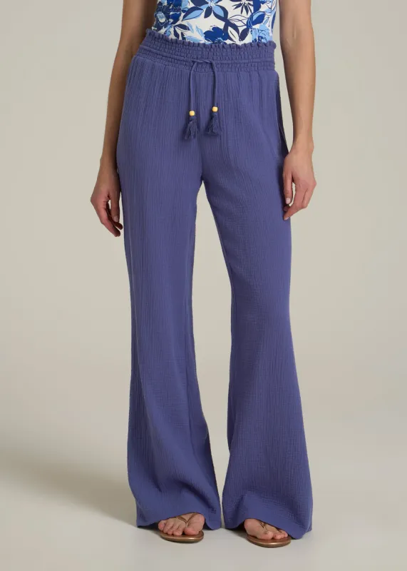 Gauze Cover Up Pants for Tall Women in Future Dusk sold by American Tall