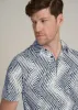 Golf Performance Tall Men's Polo Shirt in Navy Chevron sold by American Tall
