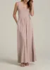 Jersey Tank Maxi Dress with Pockets for Tall Women in Desert Rose sold by American Tall