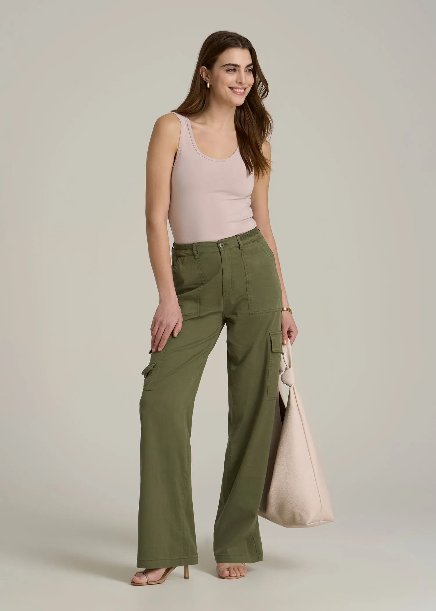 Slim Fit Jersey Tank Top for Tall Women in Desert Rose sold by American Tall product image thumbnail 4