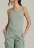 Slim Fit Jersey Tank Top for Tall Women in Seagrass sold by American Tall
