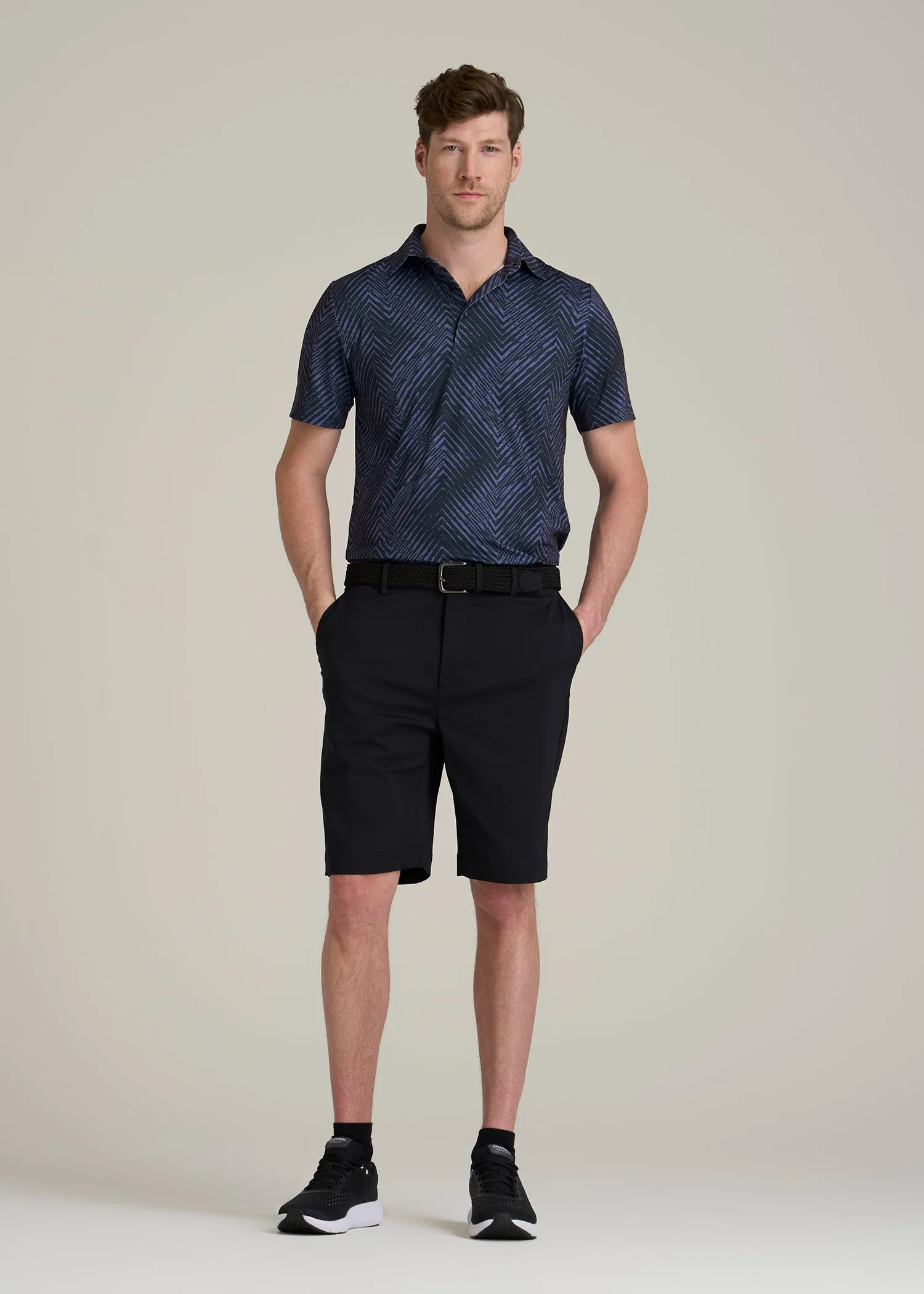 Golf Performance Polo Shirt for Tall Men in Future Dusk Chevron sold by American Tall product image thumbnail 4
