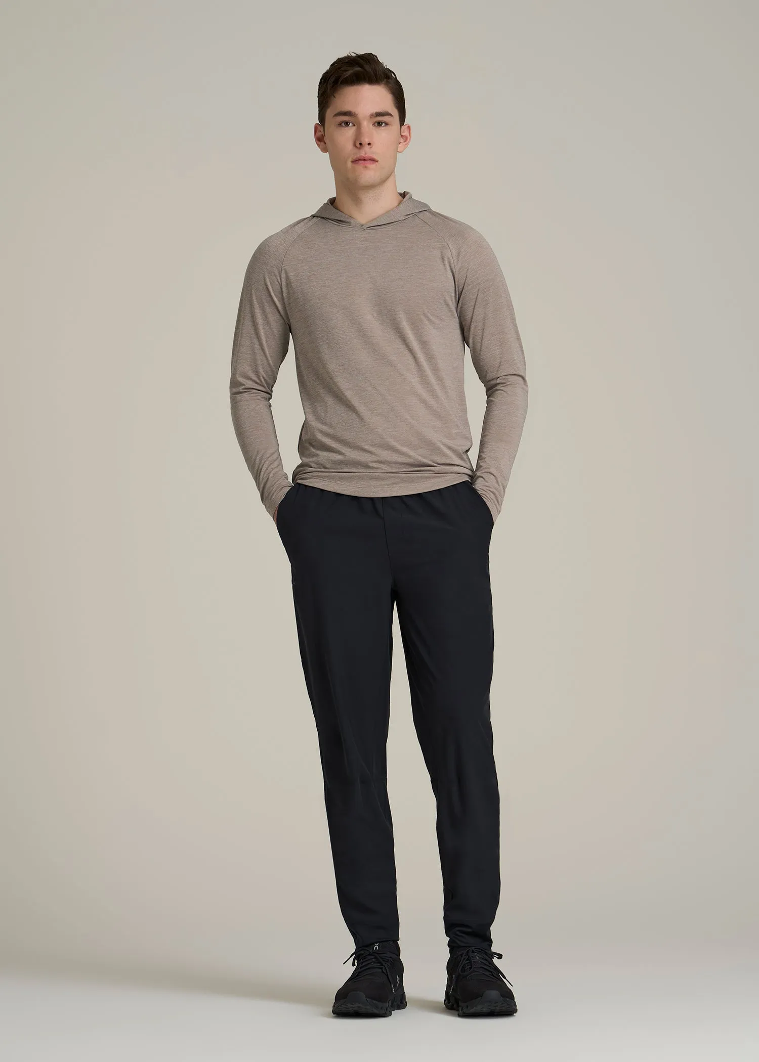 A.T. Performance Training Hoodie for Tall Men in Dark Sand Space Dye sold by American Tall product image thumbnail 4