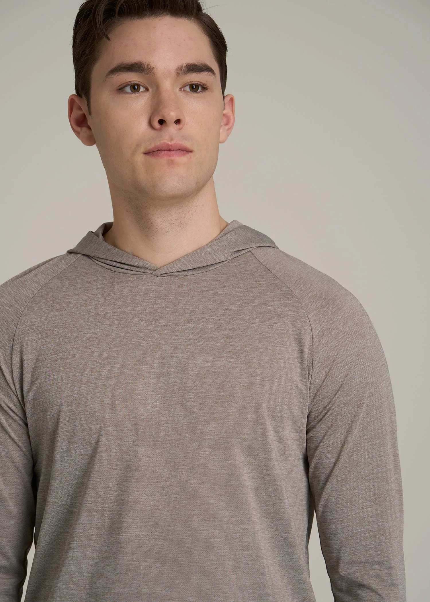 A.T. Performance Training Hoodie for Tall Men in Dark Sand Space Dye sold by American Tall product image thumbnail 2