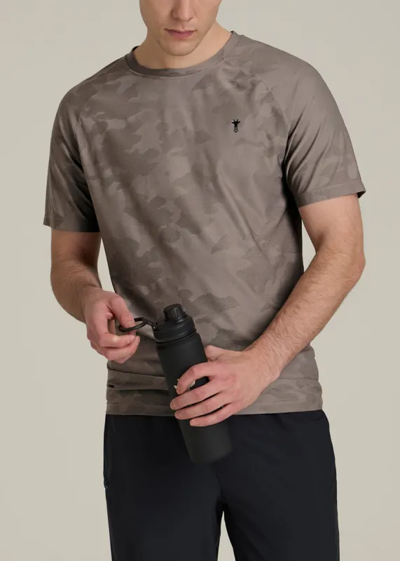 Jacquard Training T-Shirt for Tall Men in Portobello sold by American Tall