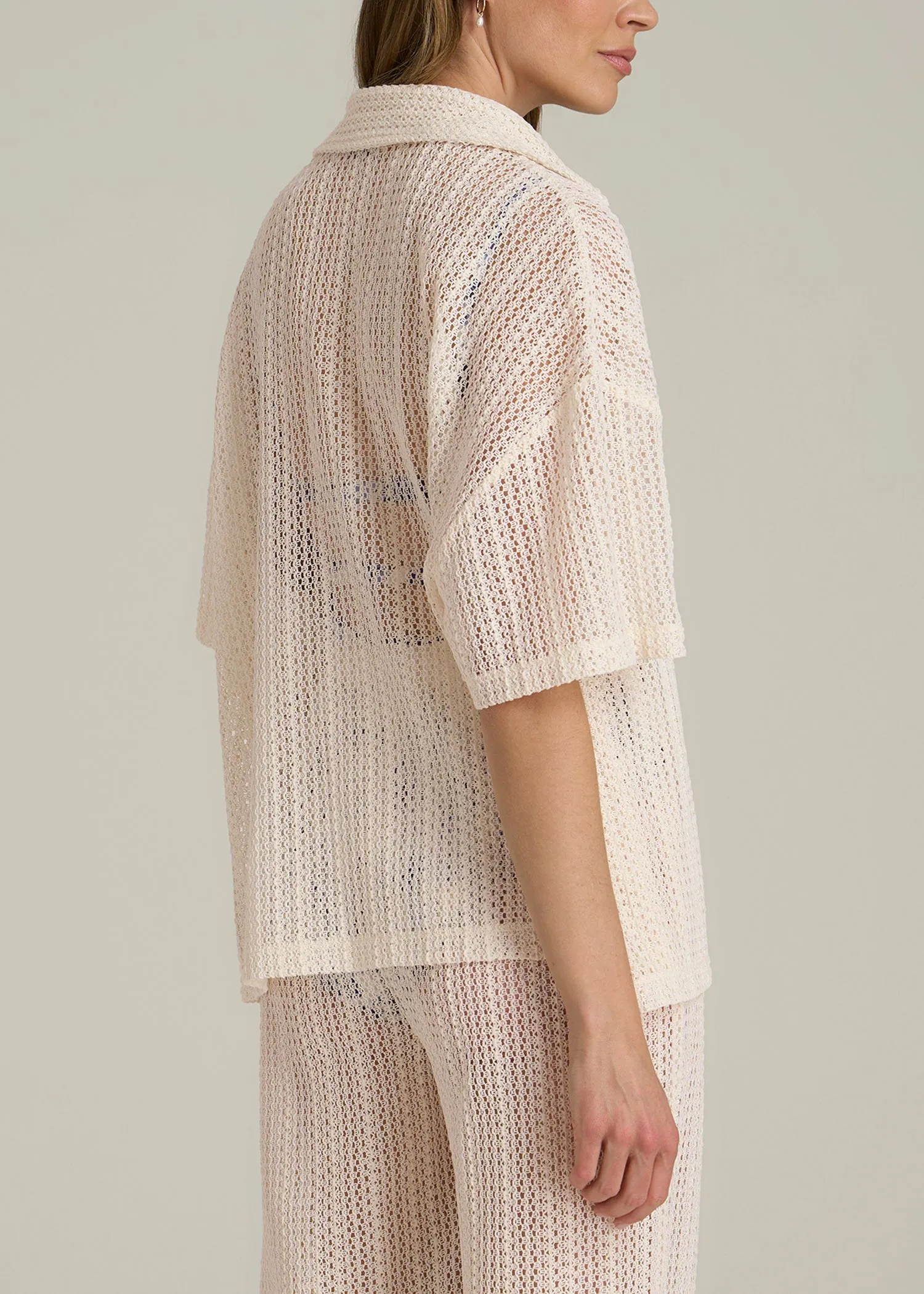 Openwork Loose Knit Top for Tall Women in Natural sold by American Tall product image thumbnail 5