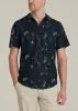 Coastal Perforated Tall Men's Polo Shirt in Black and Violet Floral sold by American Tall