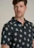 Coastal Perforated Tall Men's Polo Shirt in Navy and Bone Floral sold by American Tall