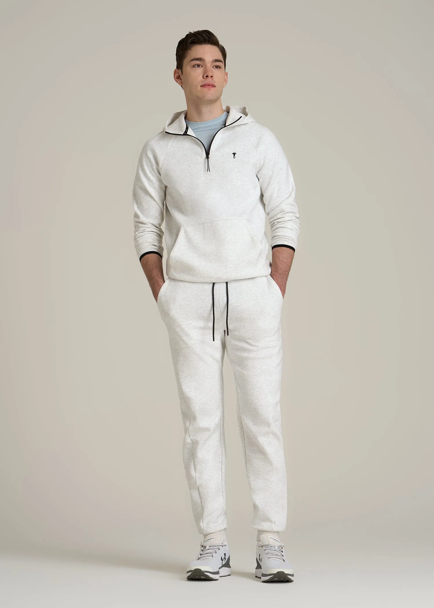 Tech Motion Fleece Joggers for Tall Men in Heather Frost sold by American Tall product image thumbnail 4