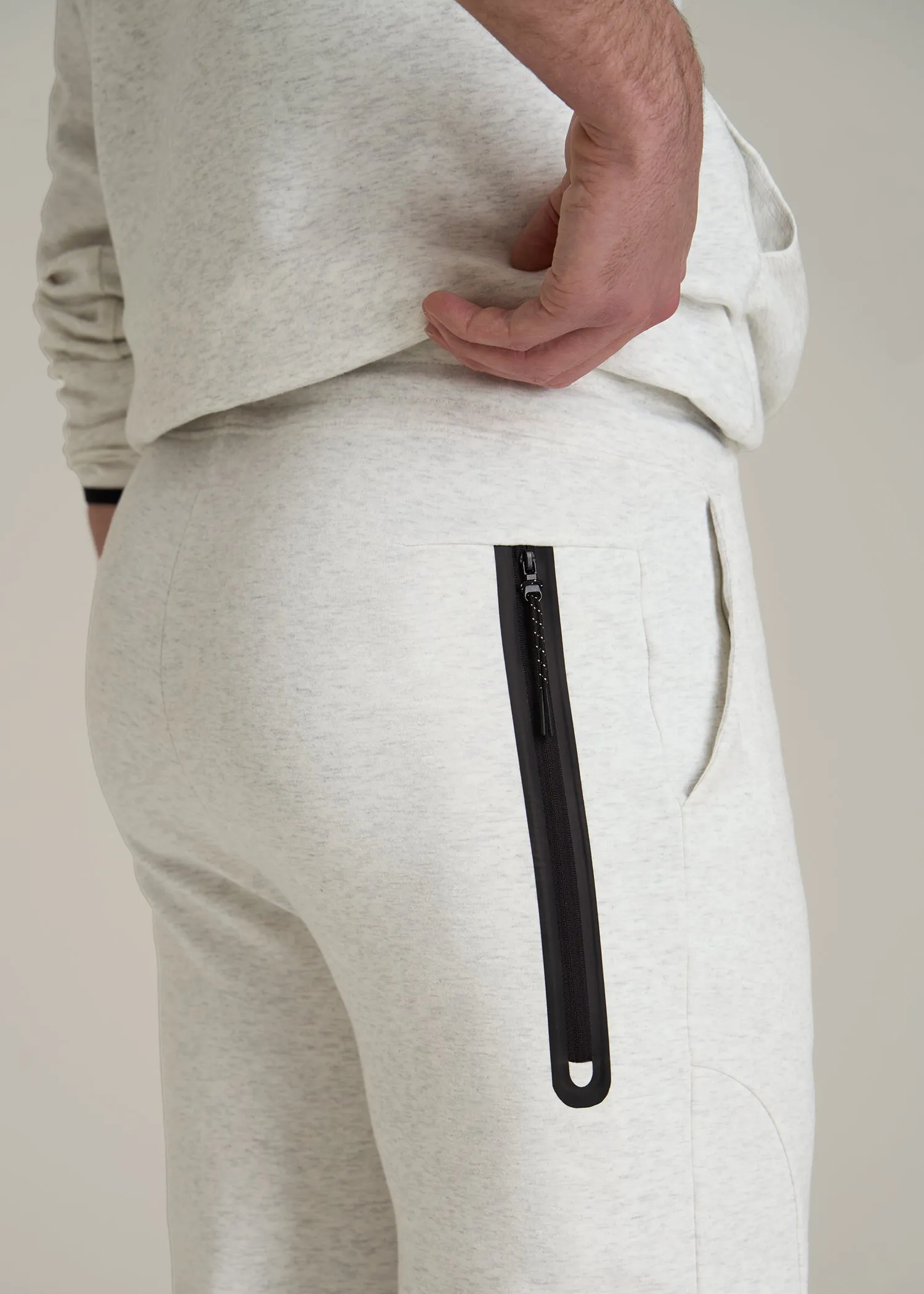 Tech Motion Fleece Joggers for Tall Men in Heather Frost sold by American Tall product image thumbnail 2