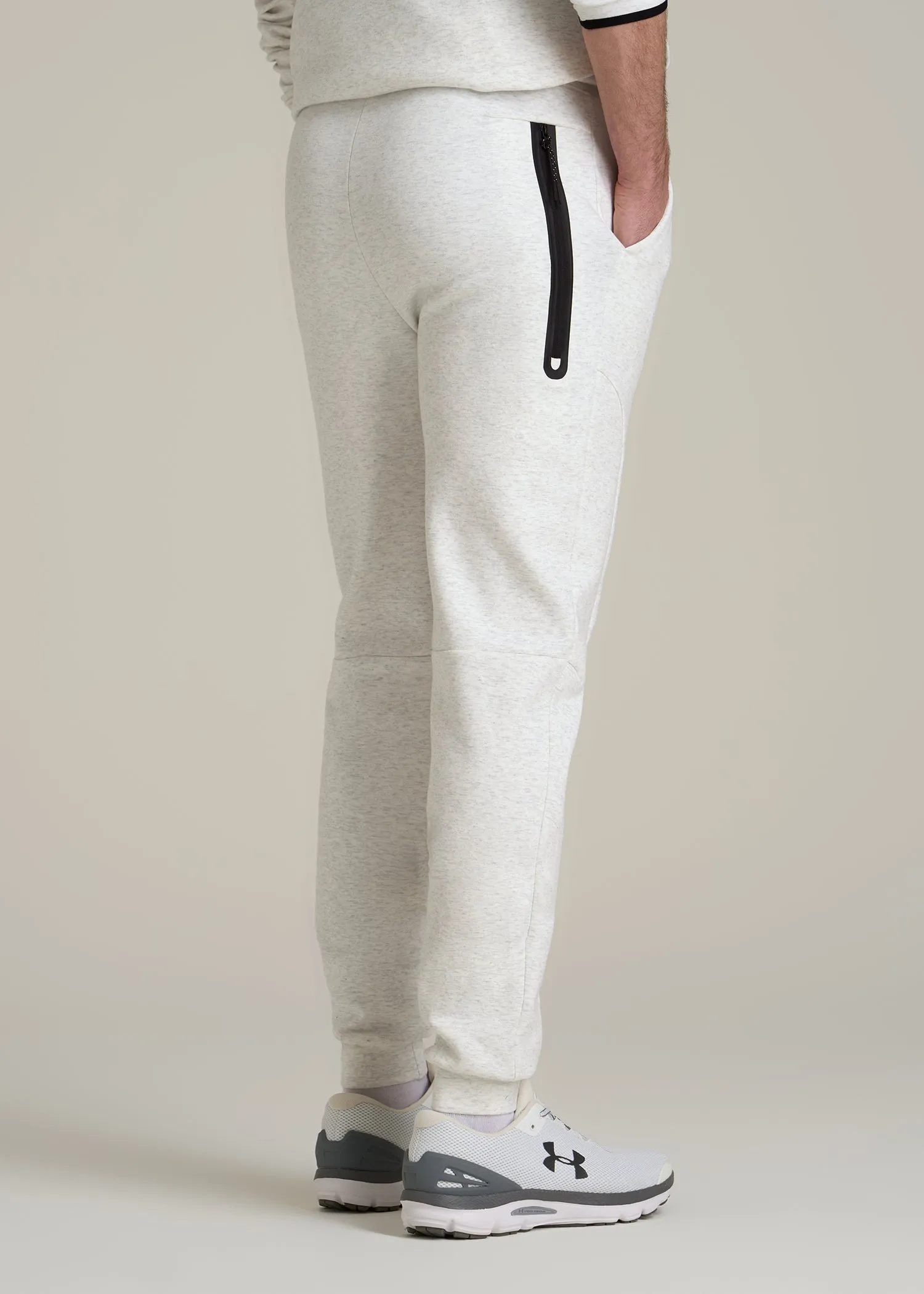 Tech Motion Fleece Joggers for Tall Men in Heather Frost sold by American Tall product image thumbnail 5