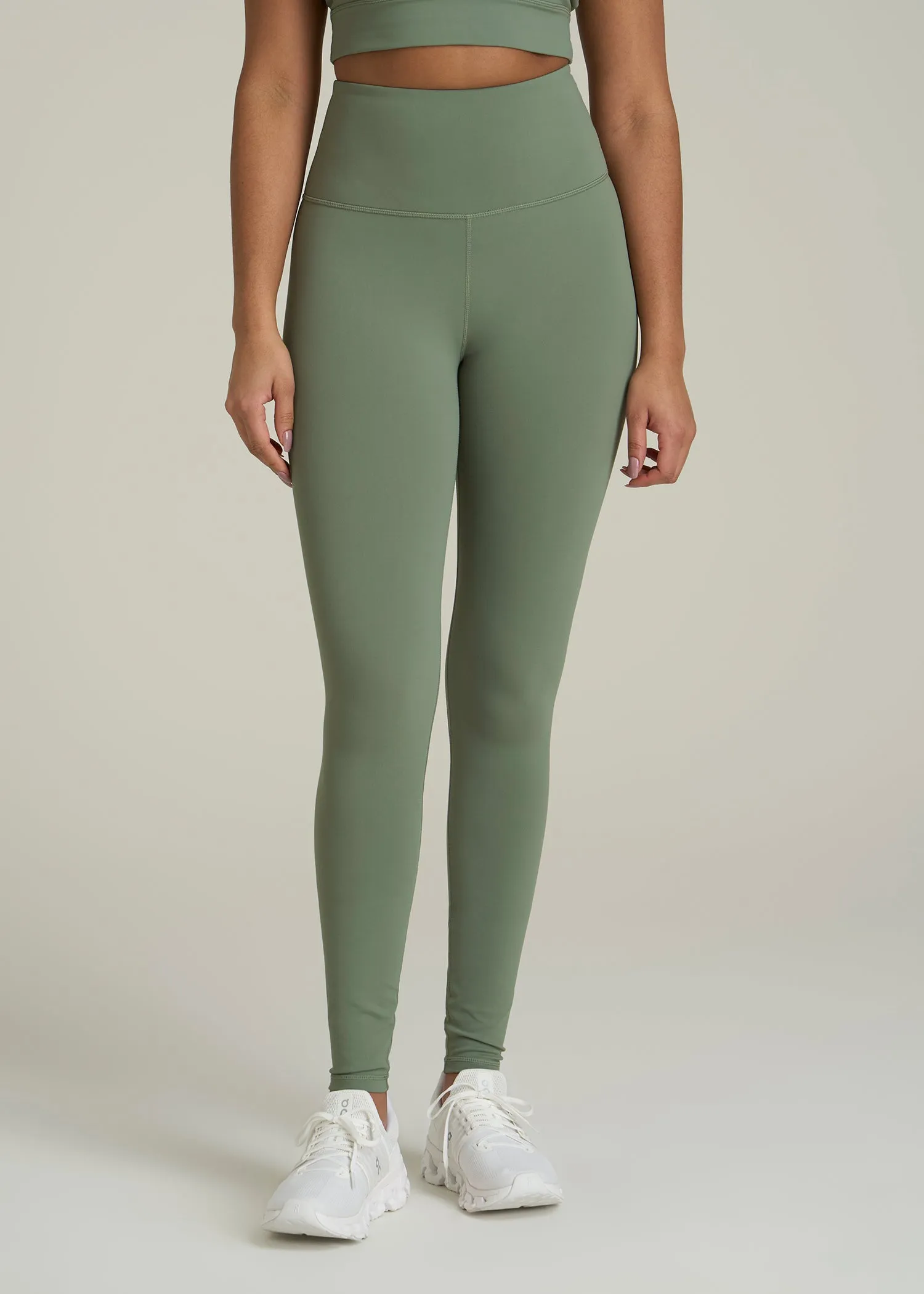 Balance High-Rise Leggings for Tall Women in Dark Seagrass sold by American Tall