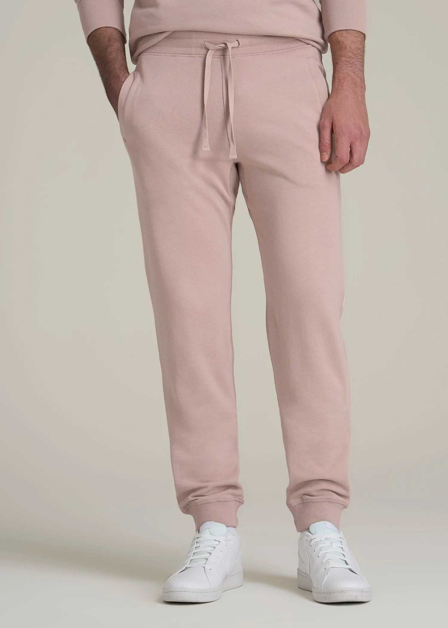Wearever 2.0 French Terry Joggers for Tall Men in Desert Rose sold by American Tall