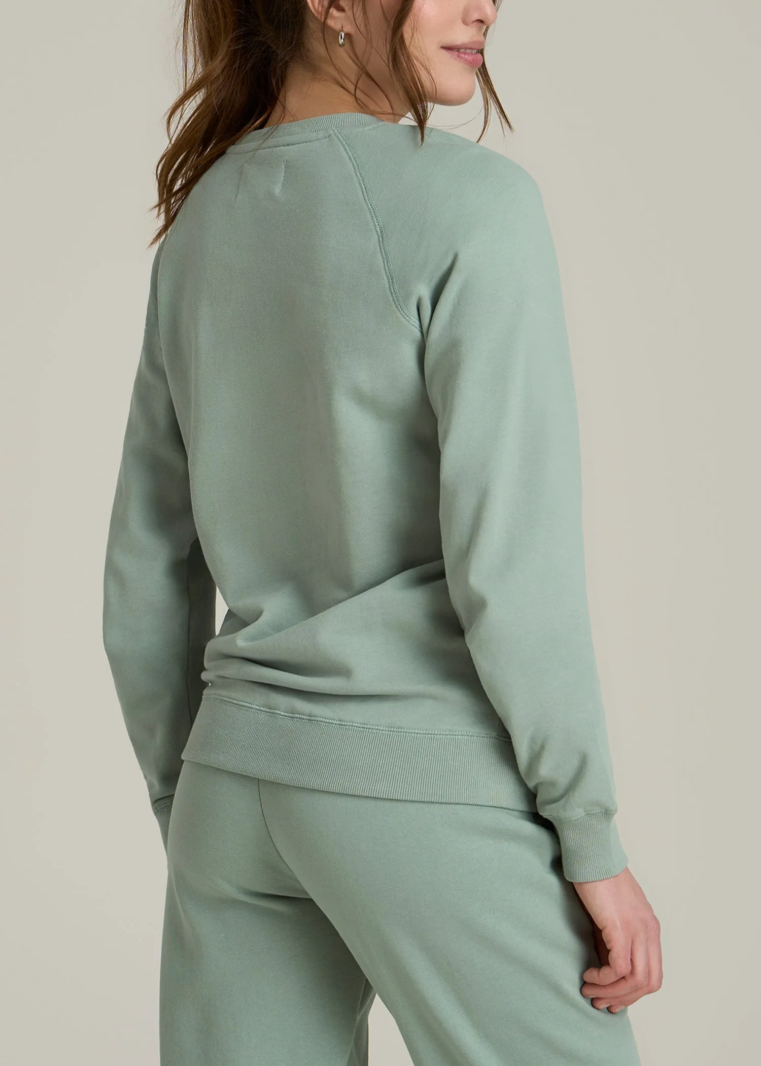 Wearever French Terry Crewneck Sweatshirt for Tall Women in Seagrass sold by American Tall product image thumbnail 5