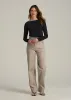 Stretch Twill Wide Leg Pant for Tall Women in Light Khaki sold by American Tall