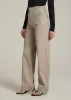 Stretch Twill Wide Leg Pant for Tall Women in Light Khaki sold by American Tall