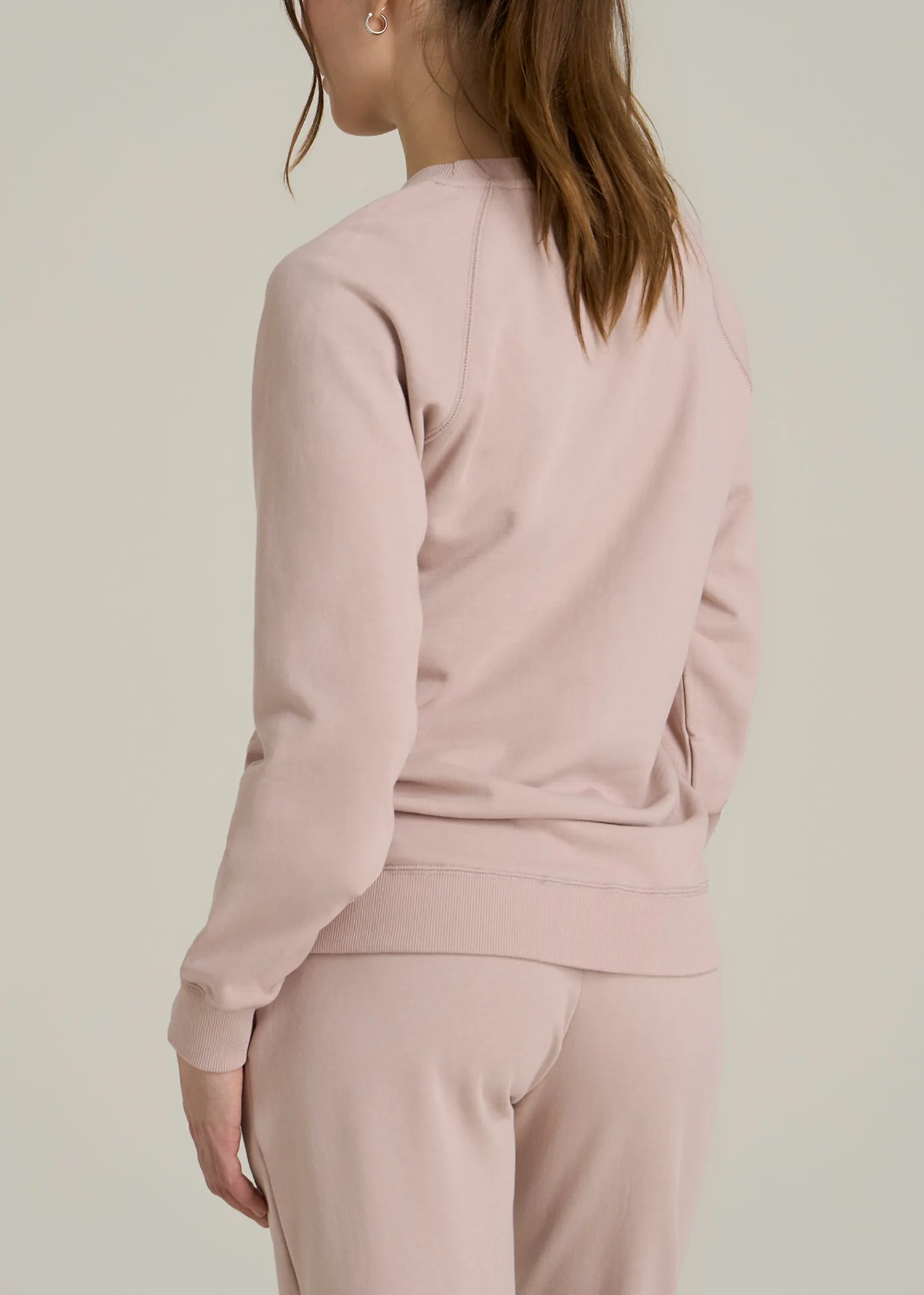 Wearever French Terry Crewneck Sweatshirt for Tall Women in Desert Rose sold by American Tall product image thumbnail 5