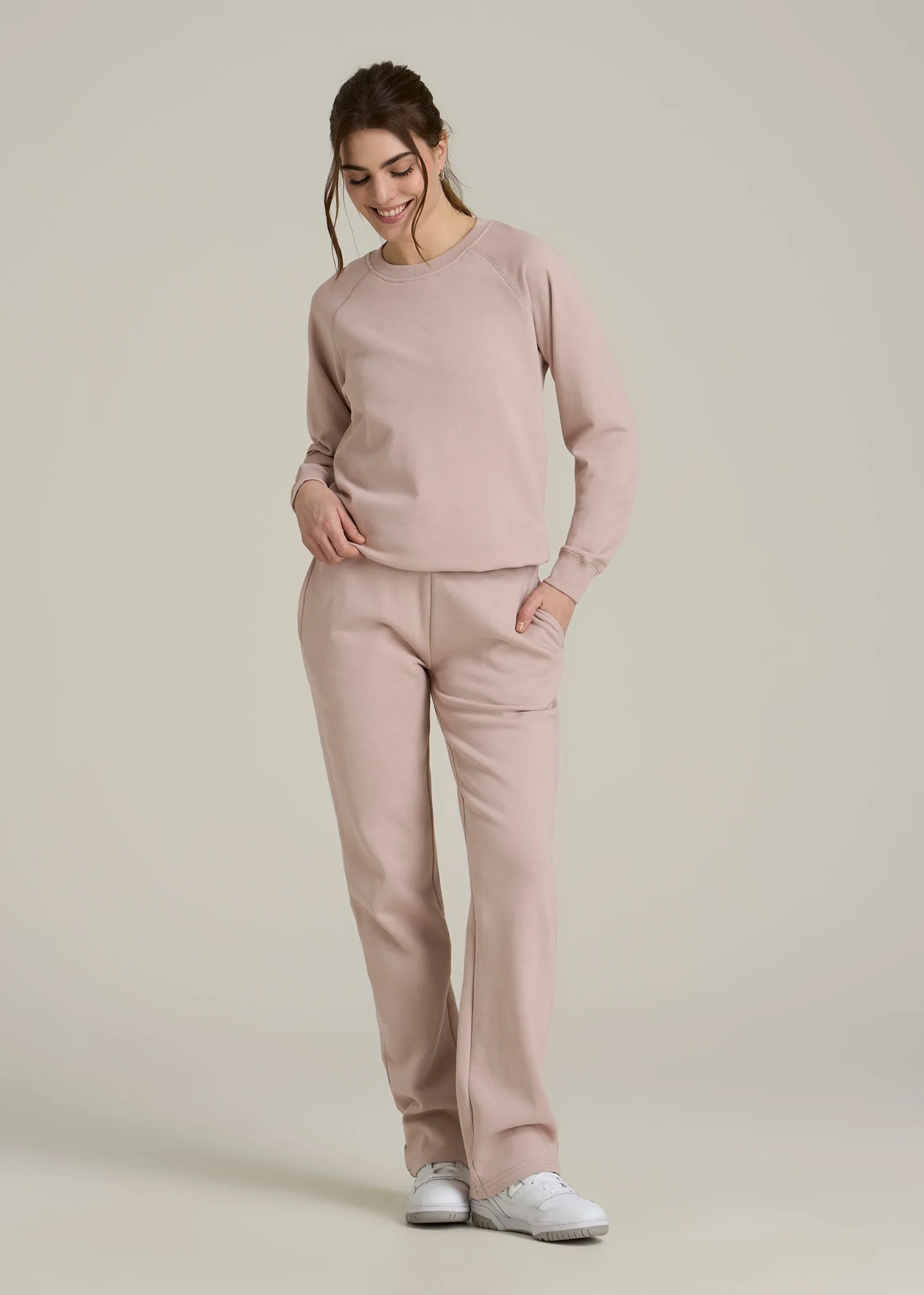 Wearever French Terry Crewneck Sweatshirt for Tall Women in Desert Rose sold by American Tall product image thumbnail 4