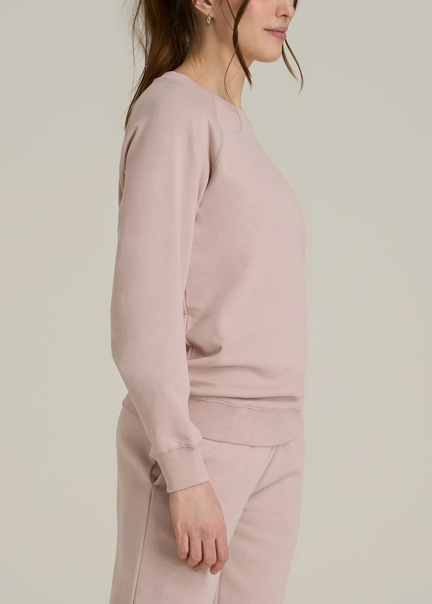 Wearever French Terry Crewneck Sweatshirt for Tall Women in Desert Rose sold by American Tall product image thumbnail 3