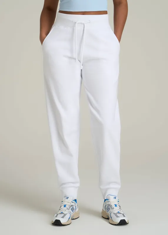 A.T. Basics Athletic Joggers for Tall Women in Optic White sold by American Tall