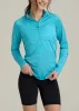 Long Sleeve Active Half Zip Pullover Tall Women's Jacket in Scuba Blue Mix sold by American Tall