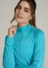 Long Sleeve Active Half Zip Pullover Tall Women's Jacket in Scuba Blue Mix sold by American Tall