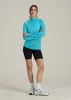 Long Sleeve Active Half Zip Pullover Tall Women's Jacket in Scuba Blue Mix sold by American Tall