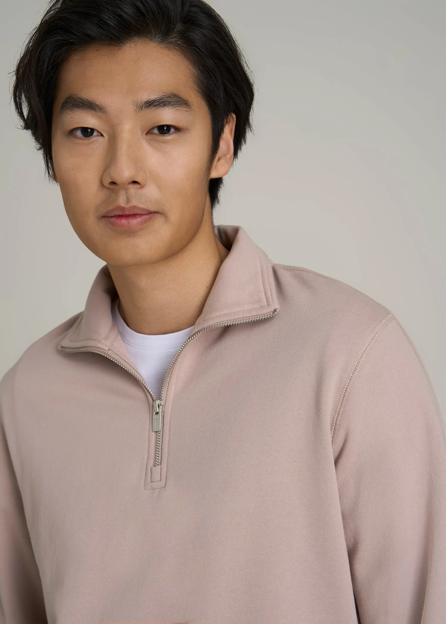 Wearever 2.0 French Terry Quarter-Zip Sweatshirt for Tall Men in Desert Rose sold by American Tall product image thumbnail 3