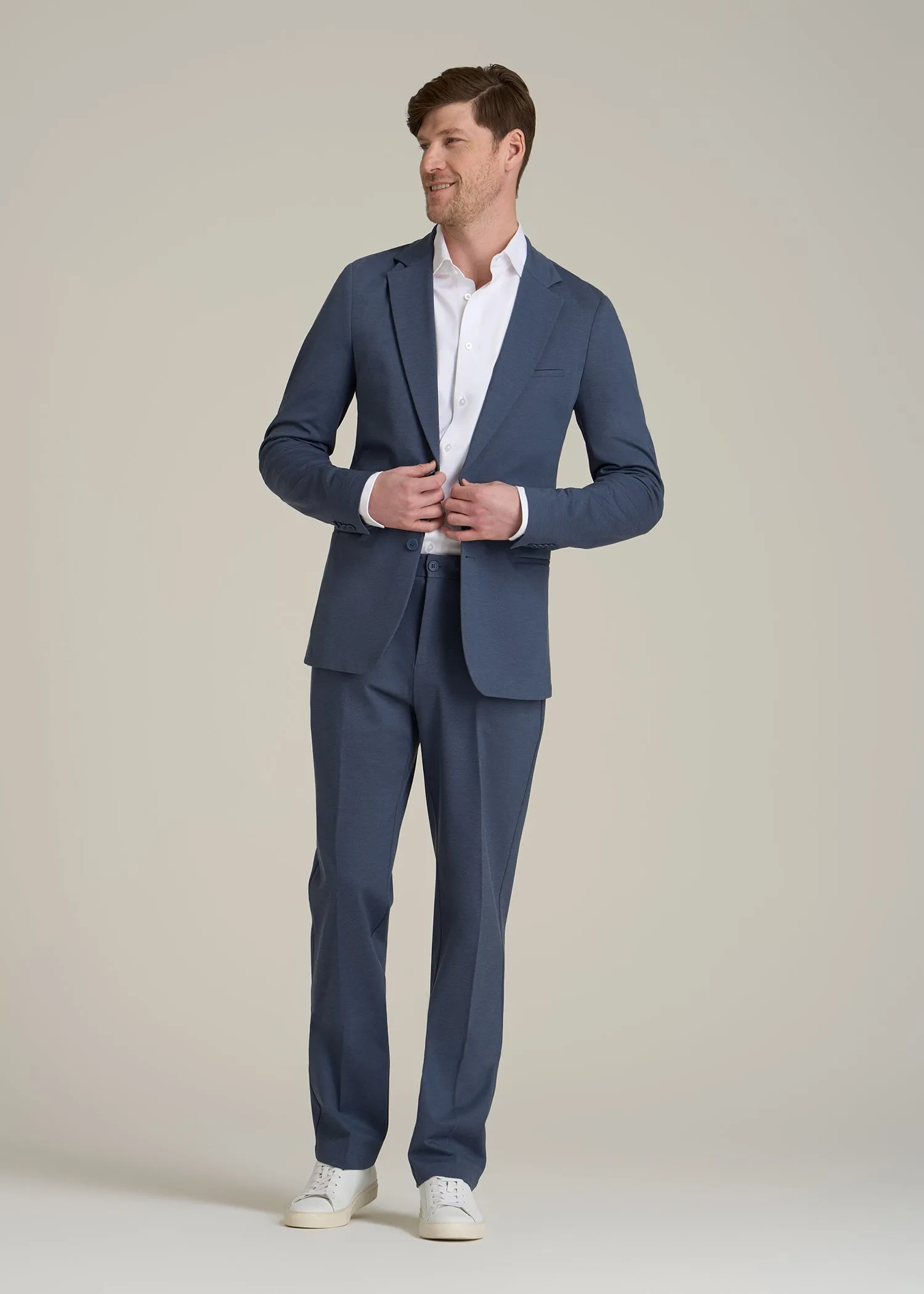 Flex Tech Suit Jacket for Tall Men in Medium Blue Nailhead sold by American Tall product image thumbnail 4