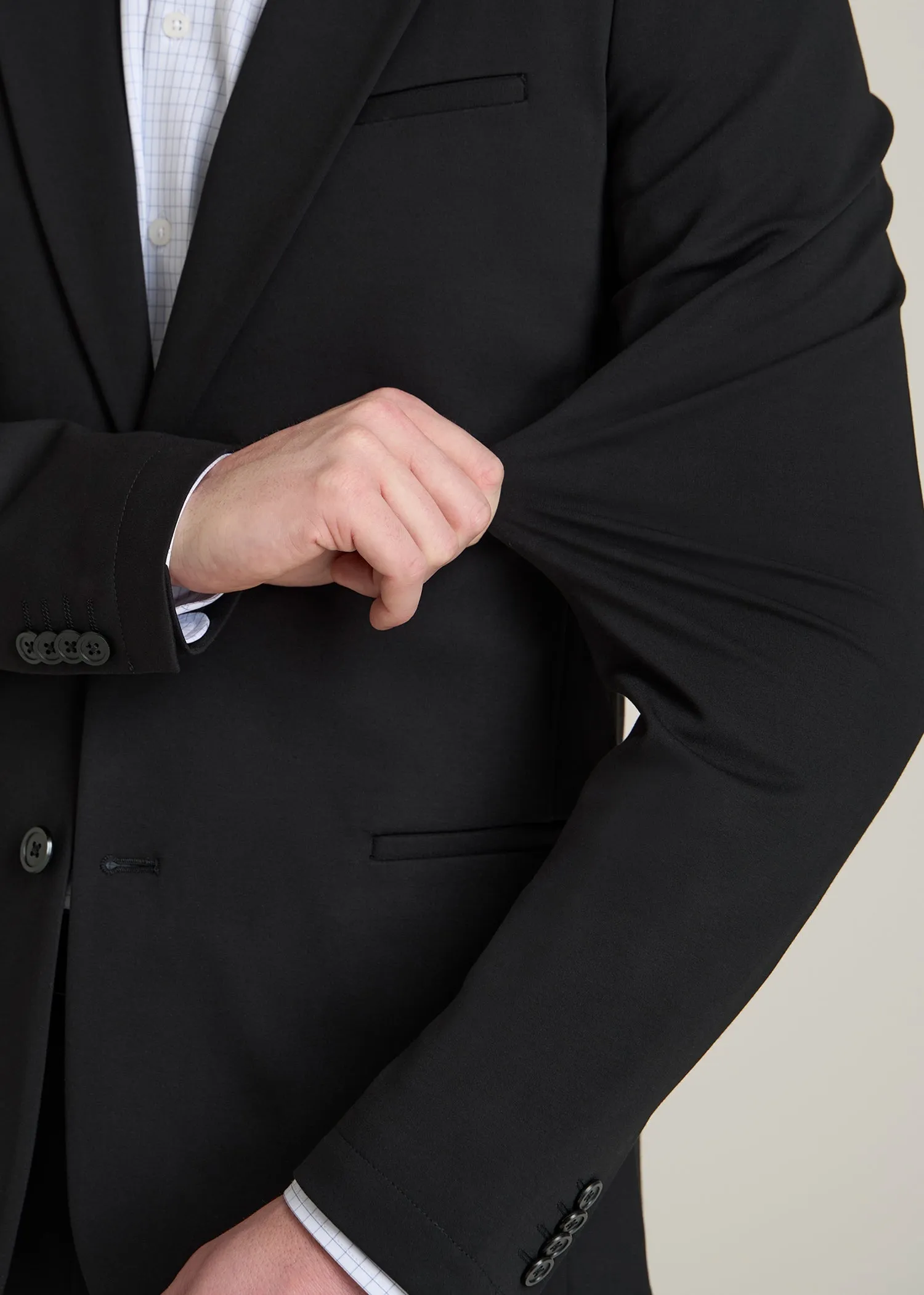 Flex Tech Suit Jacket for Tall Men in Black sold by American Tall product image thumbnail 3