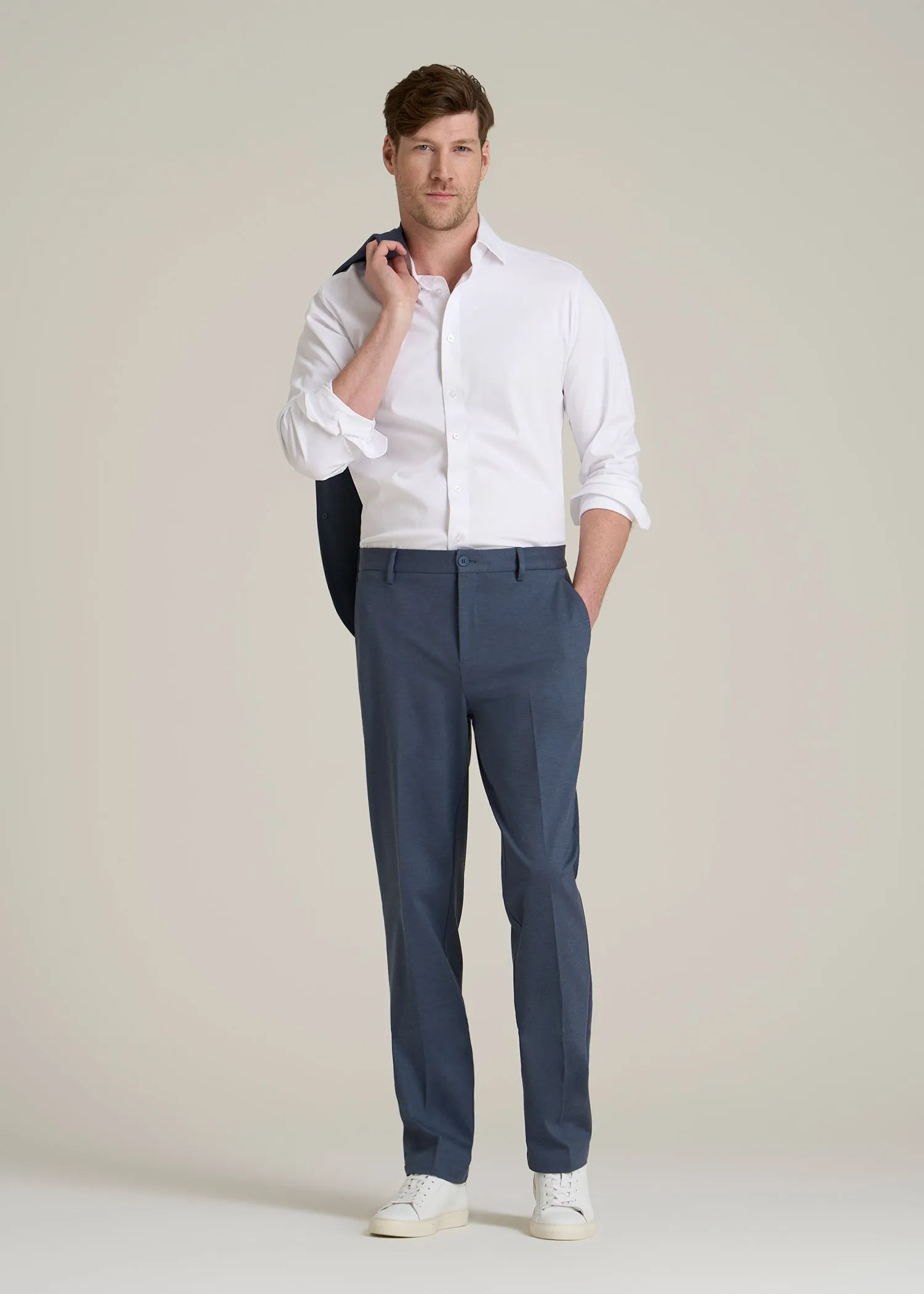 Flex Tech Suit Pants for Tall Men in Medium Blue Nailhead sold by American Tall product image thumbnail 4