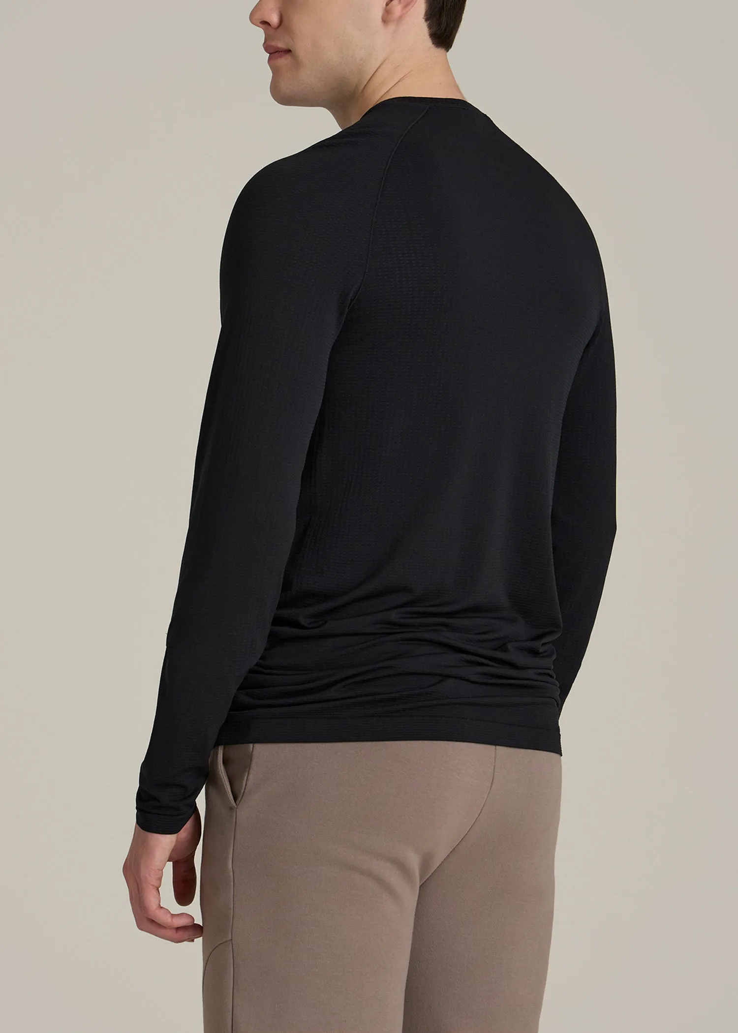 Long Sleeve Vented Training Top for Tall Men in Black sold by American Tall product image thumbnail 5
