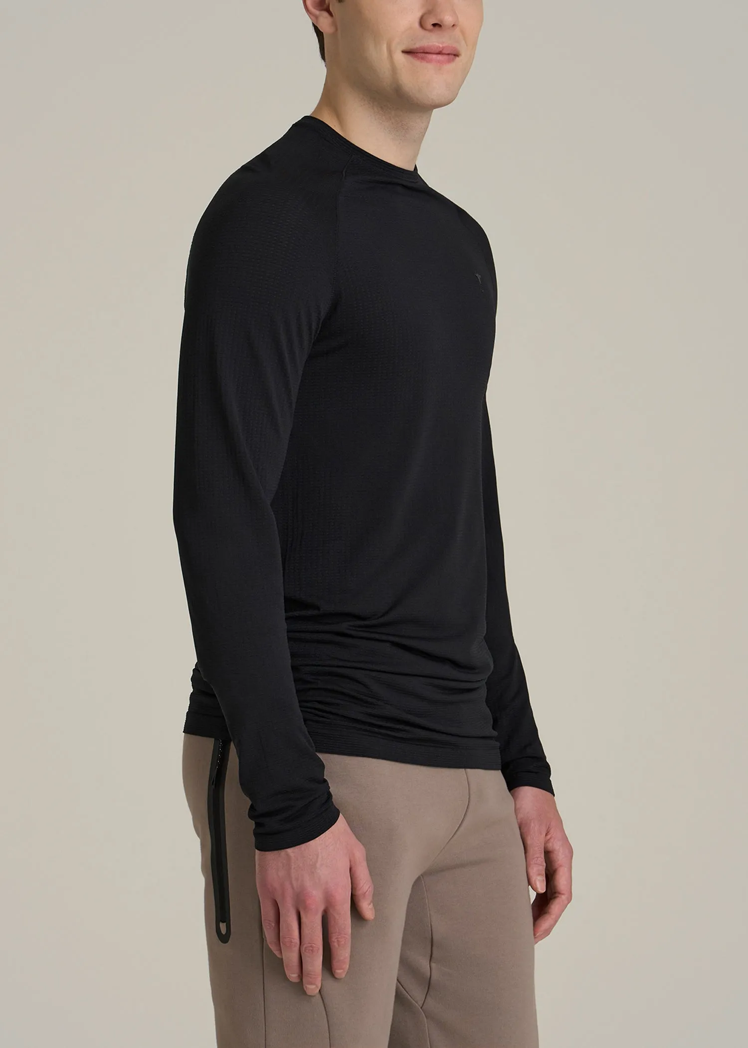 Long Sleeve Vented Training Top for Tall Men in Black sold by American Tall product image thumbnail 3
