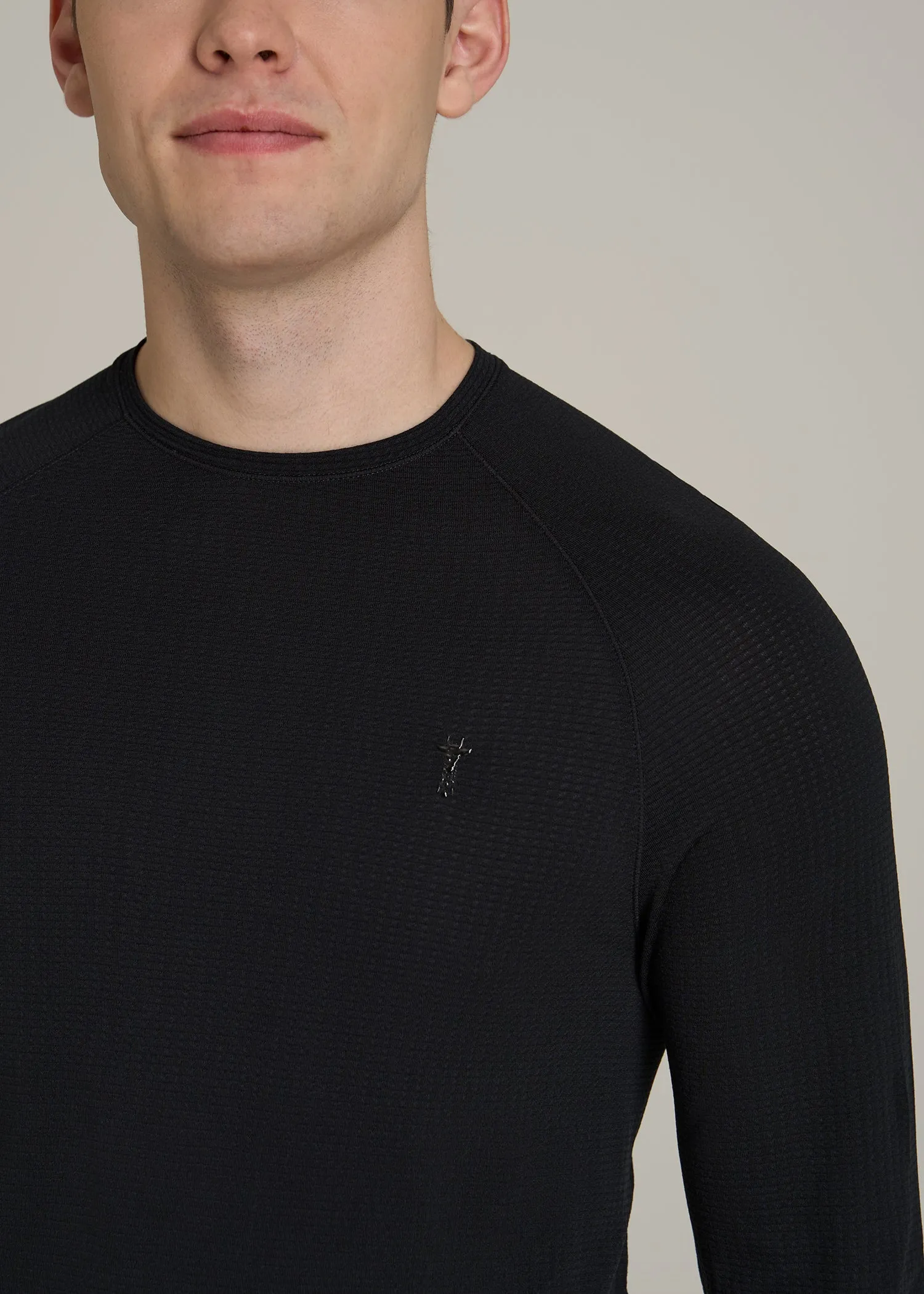 Long Sleeve Vented Training Top for Tall Men in Black sold by American Tall product image thumbnail 2