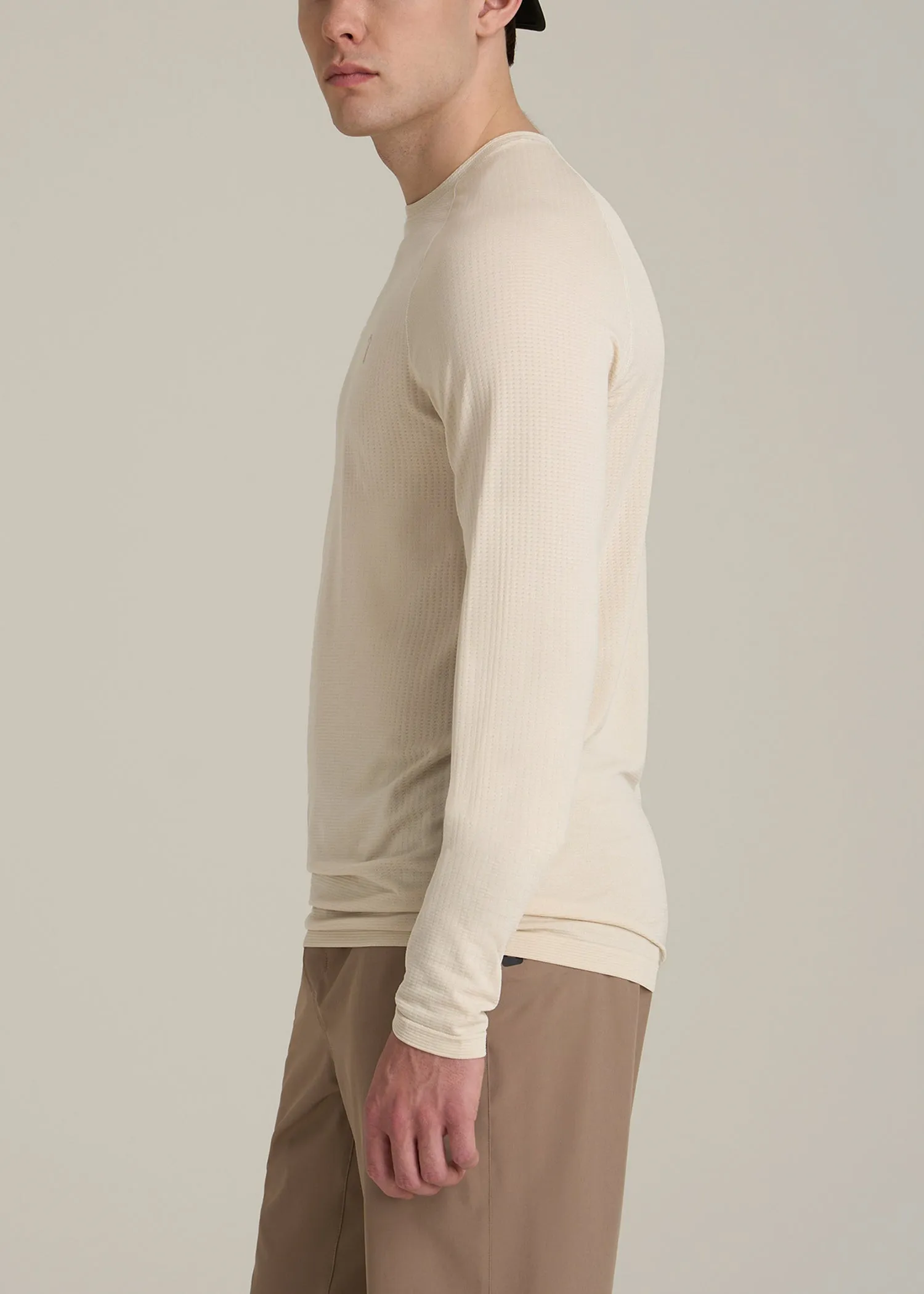 Long Sleeve Vented Training Top for Tall Men in Vanilla Latte sold by American Tall product image thumbnail 3