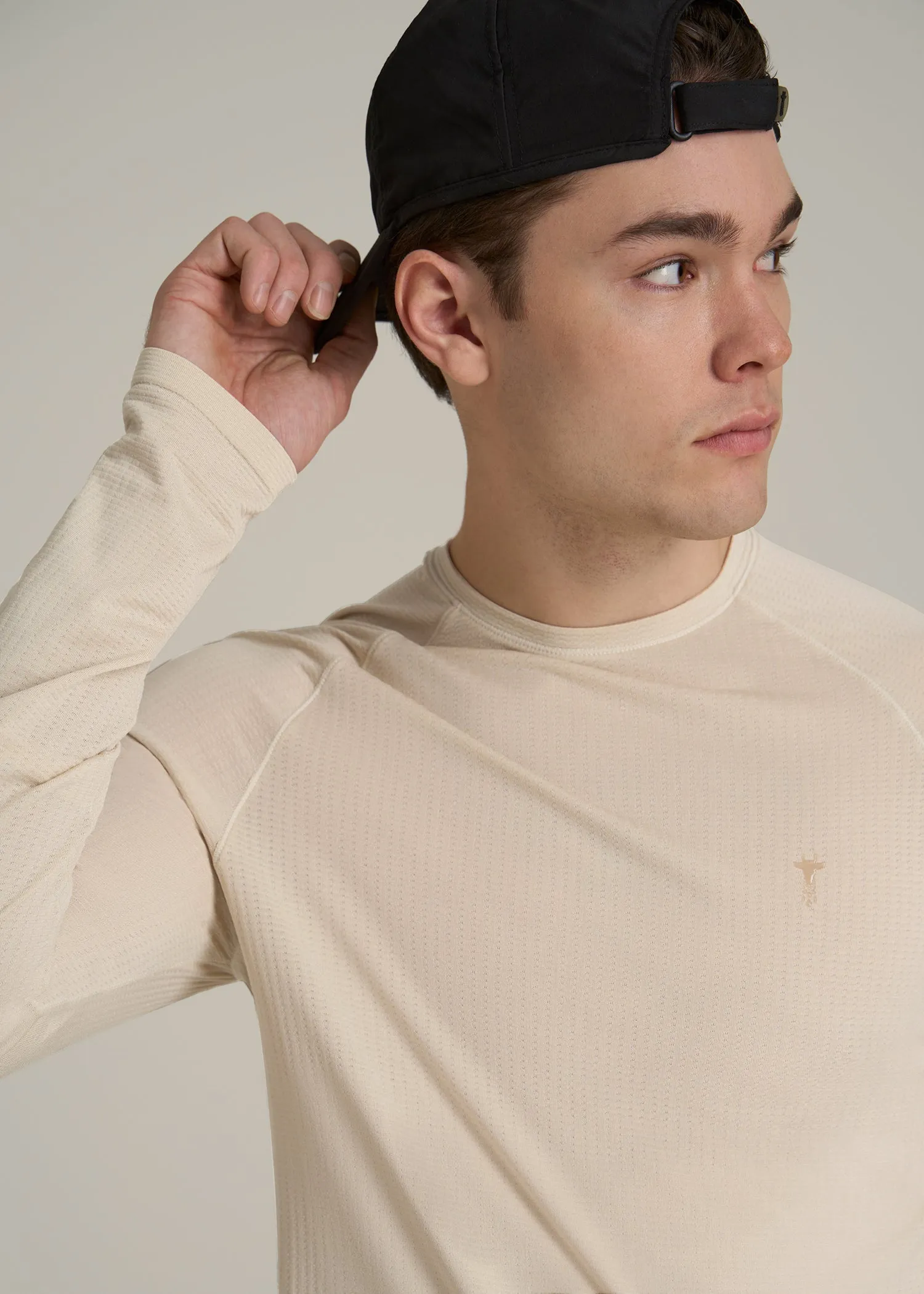 Long Sleeve Vented Training Top for Tall Men in Vanilla Latte sold by American Tall product image thumbnail 2