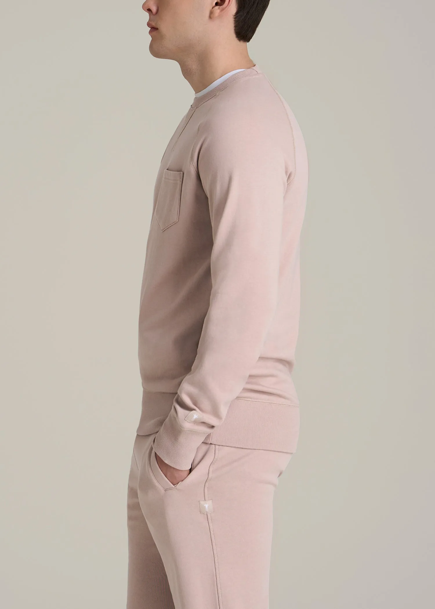 Wearever 2.0 French Terry Crewneck Sweatshirt for Tall Men in Desert Rose sold by American Tall product image thumbnail 3