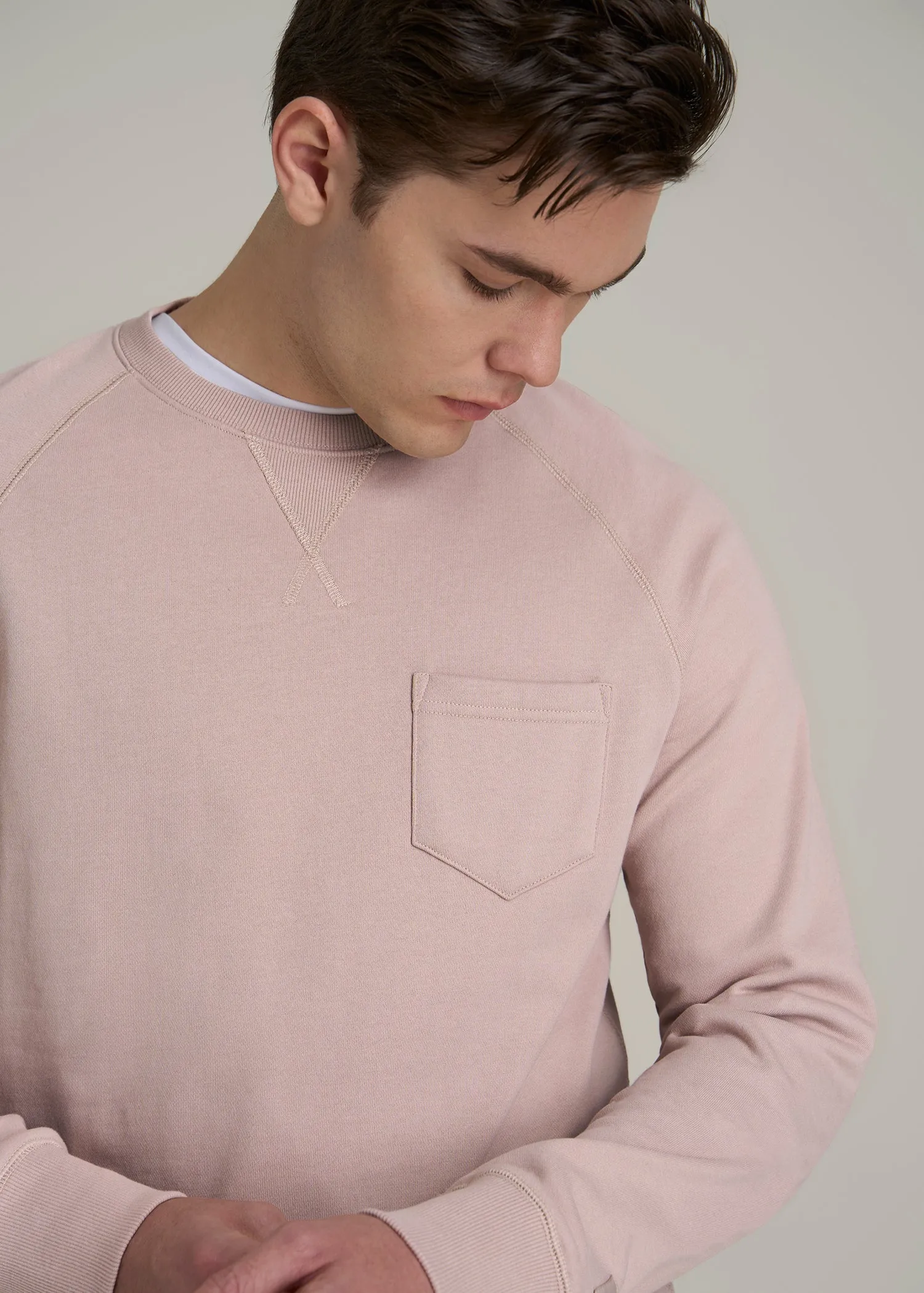 Wearever 2.0 French Terry Crewneck Sweatshirt for Tall Men in Desert Rose sold by American Tall product image thumbnail 2