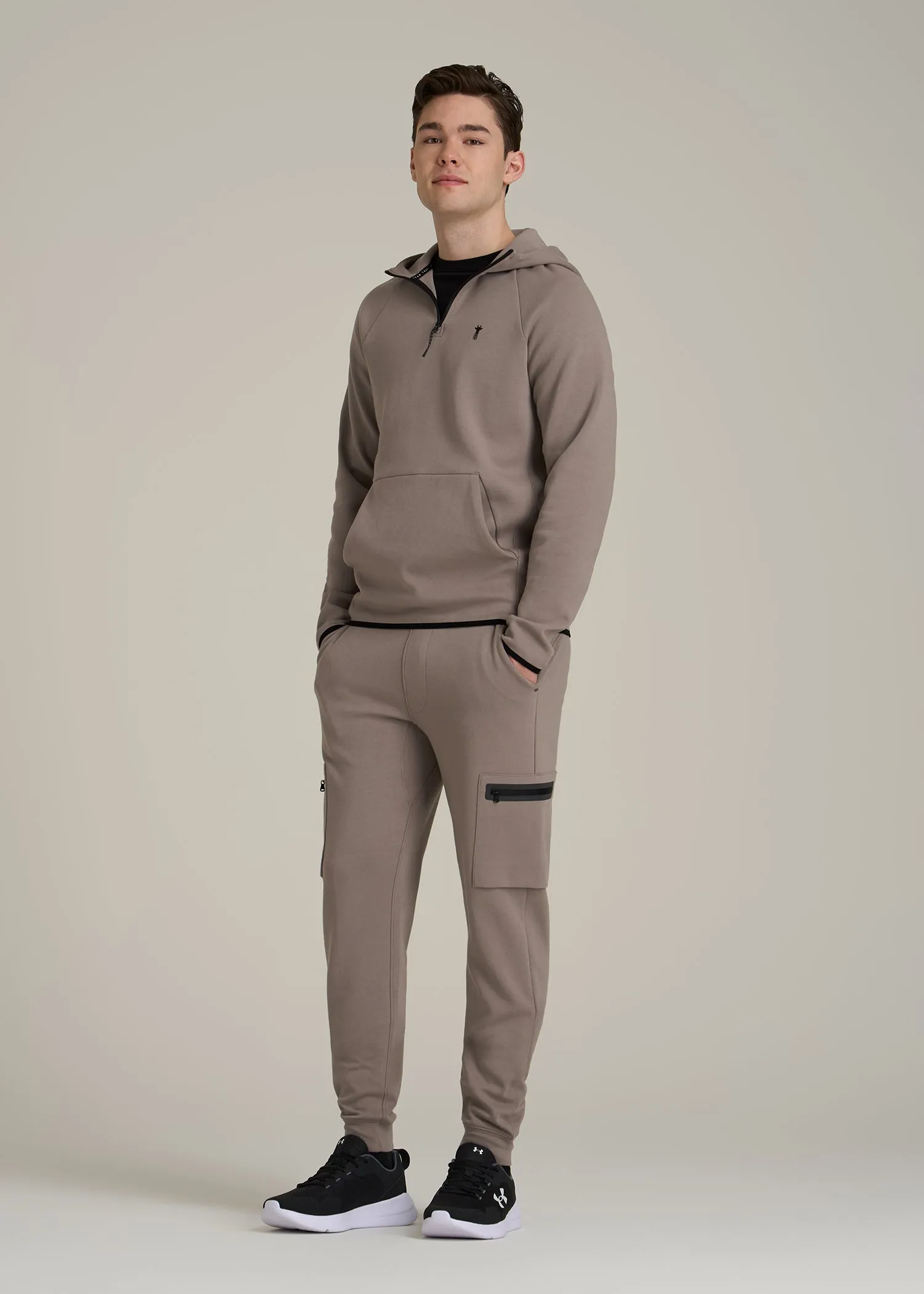Tech Motion Fleece Cargo Joggers for Tall Men in Portobello sold by American Tall product image thumbnail 4