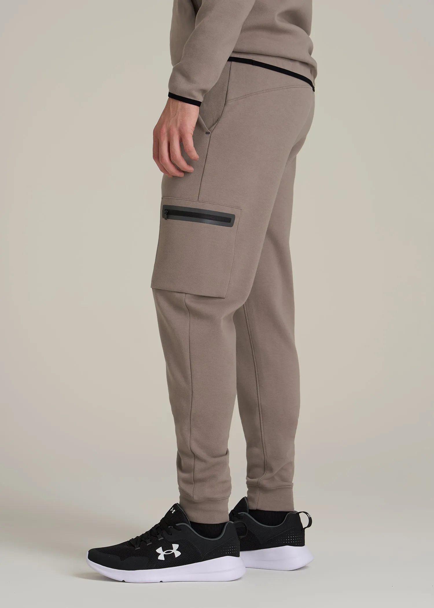 Tech Motion Fleece Cargo Joggers for Tall Men in Portobello sold by American Tall product image thumbnail 3