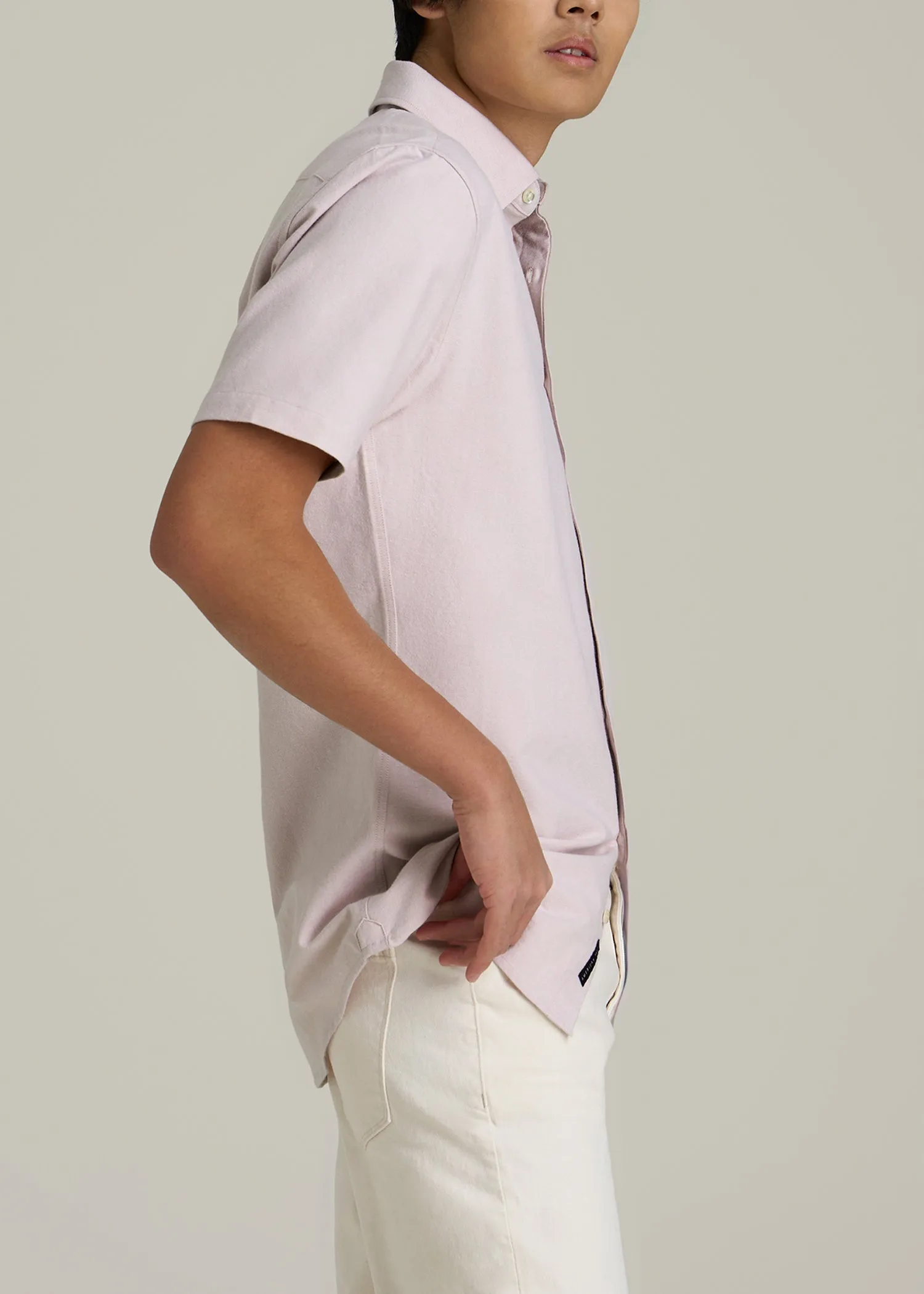 Short Sleeve Oxford Button Shirt For Tall Men in Burnished Lilac sold by American Tall product image thumbnail 3