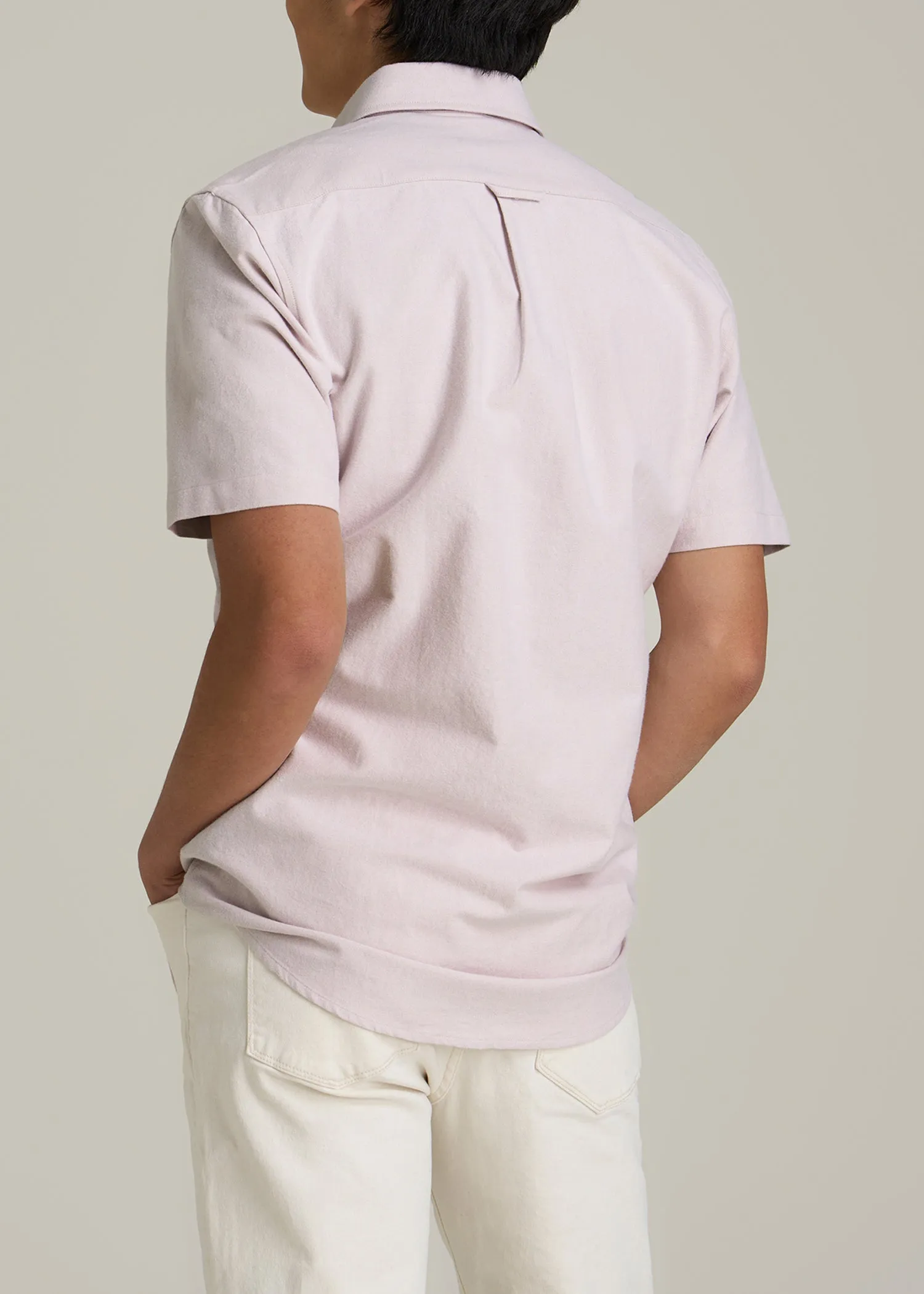 Short Sleeve Oxford Button Shirt For Tall Men in Burnished Lilac sold by American Tall product image thumbnail 5