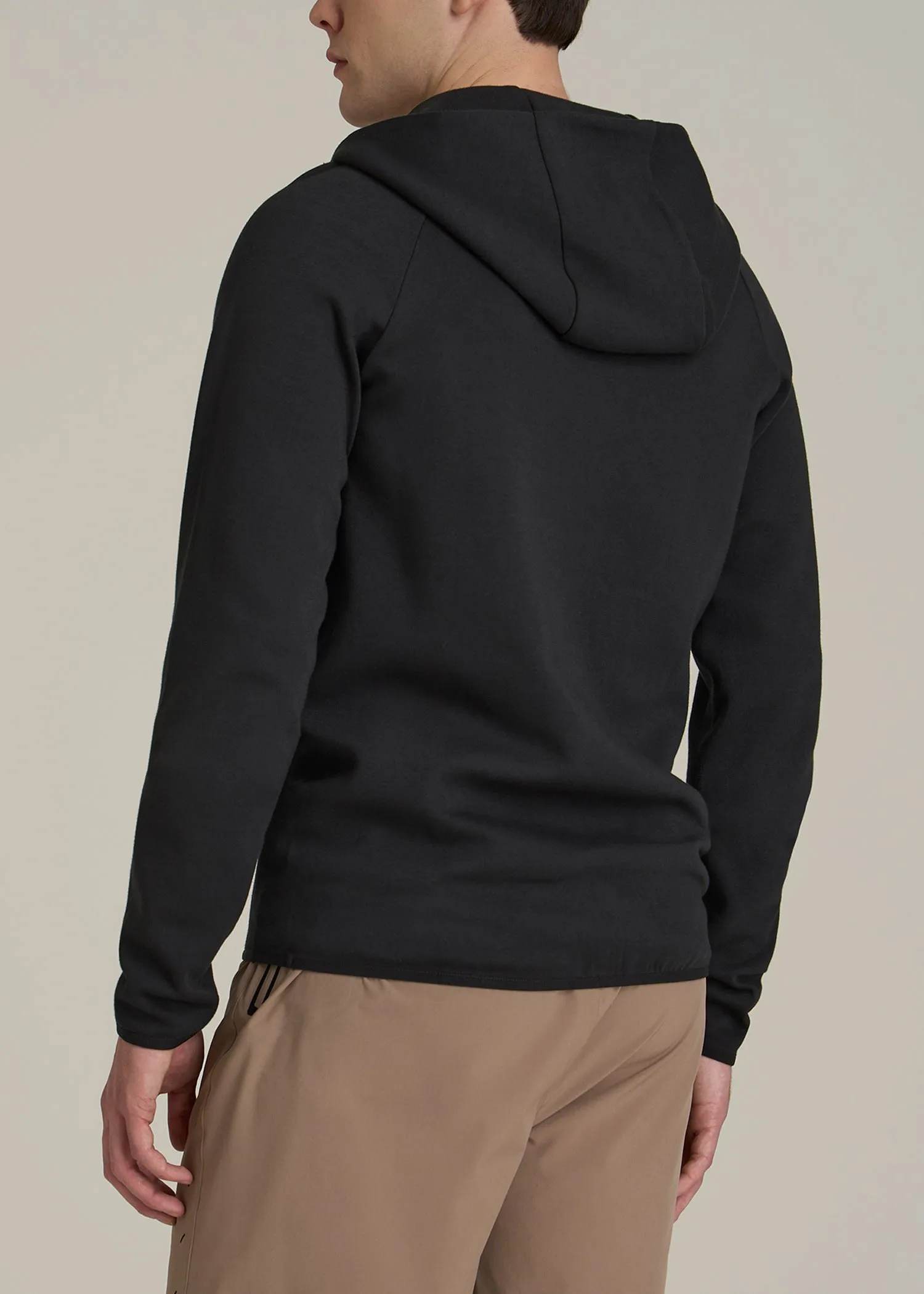 Tech Motion Fleece Hooded Popover for Tall Men in Black sold by American Tall product image thumbnail 5